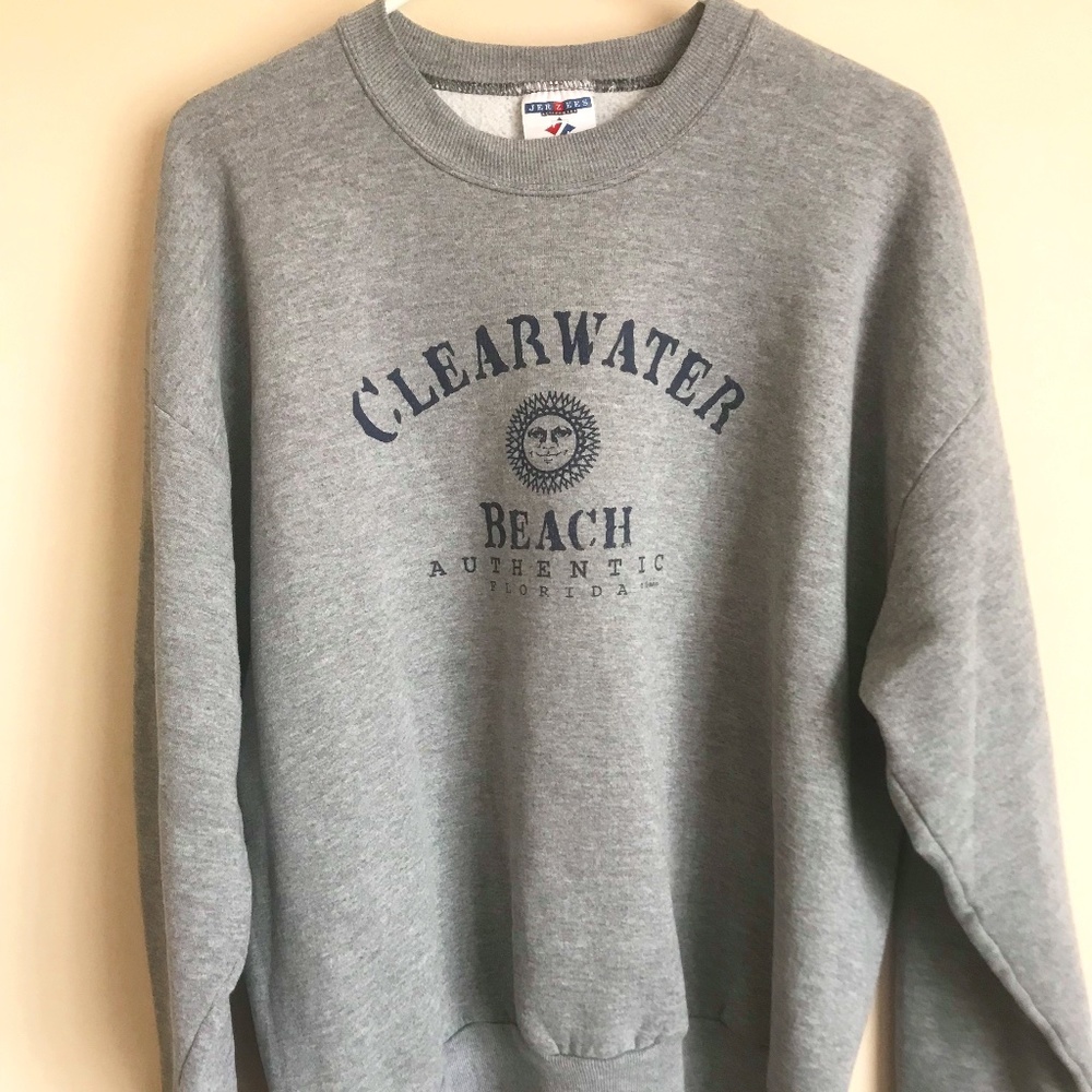 Clearwater Beach gray crew neck